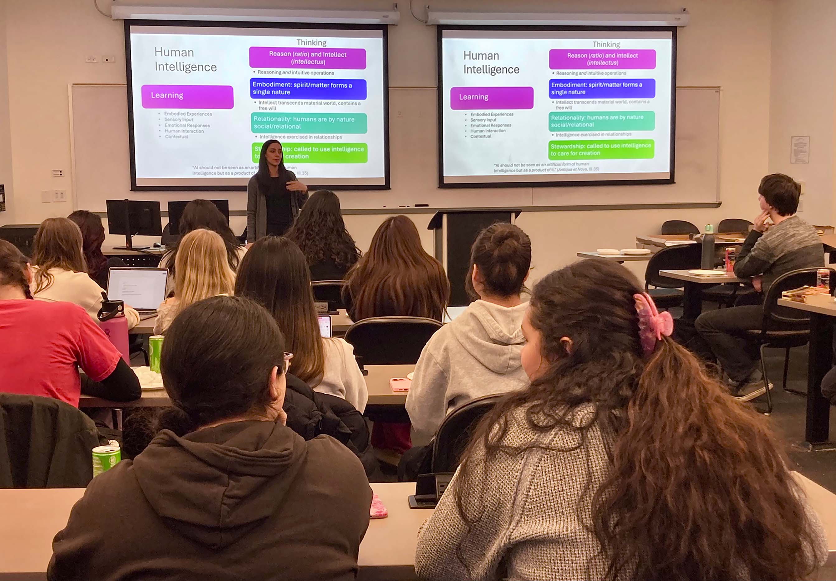 Dr. Marcella Linn speaking at the 2026 Big Questions Lecture